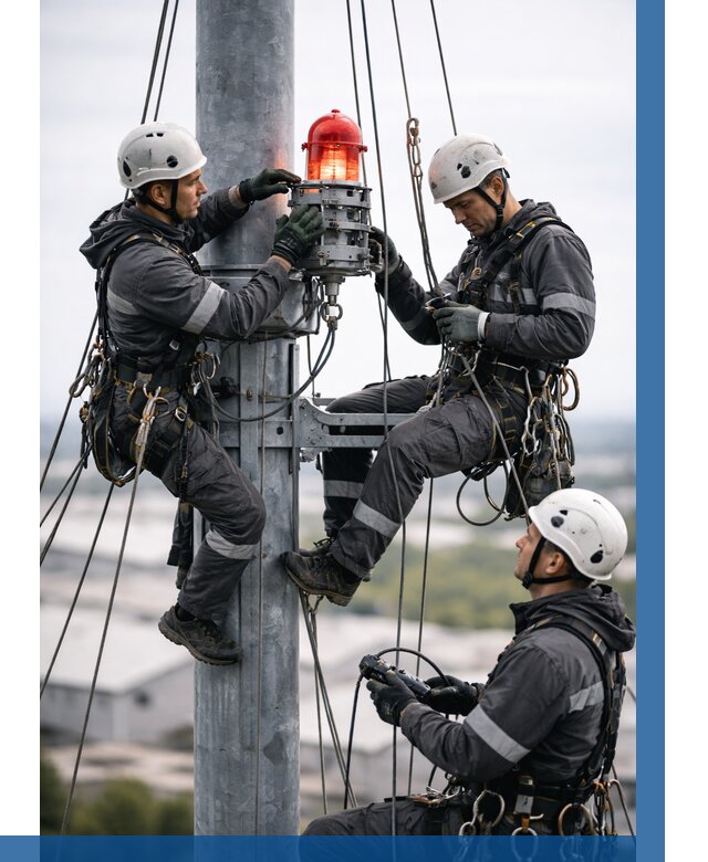 Монтаж заградительных огней в Соликамске от 8759 р. | ВЫСОТНИК-Слк