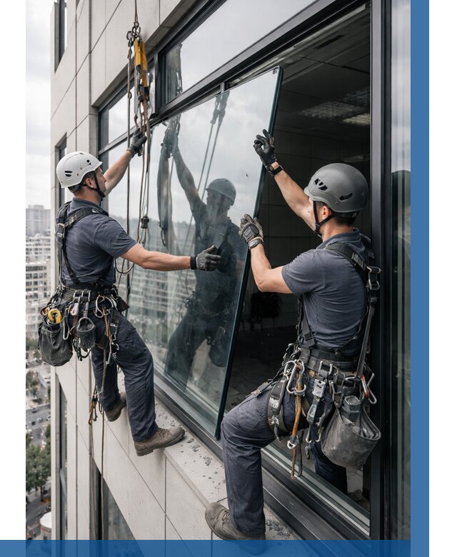 Замена стеклопакетов на высоте в Соликамске от 5668 р. | ВЫСОТНИК-Слк