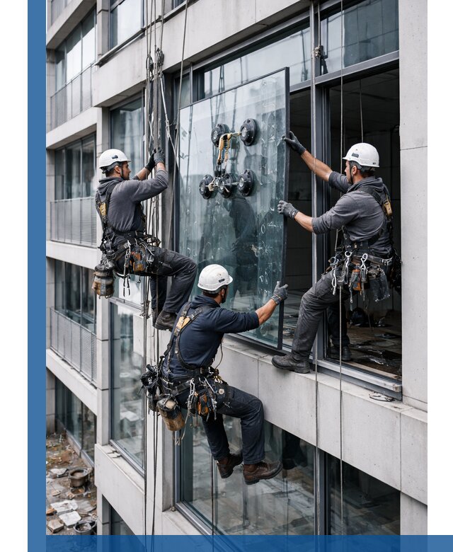 Фасадное остекление и монтаж витражей зданий в Соликамске под ключ