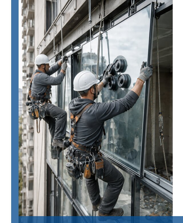 Витражное остекление фасадов и лоджий в Соликамске под ключ