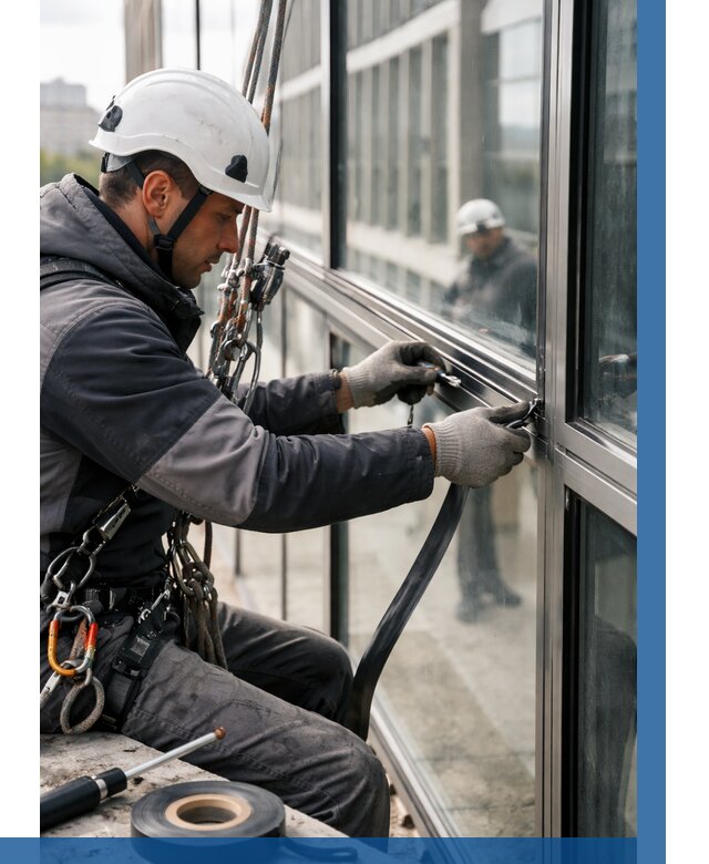 Ремонт витражных конструкций в Соликамске от 3607 р. | ВЫСОТНИК-Слк