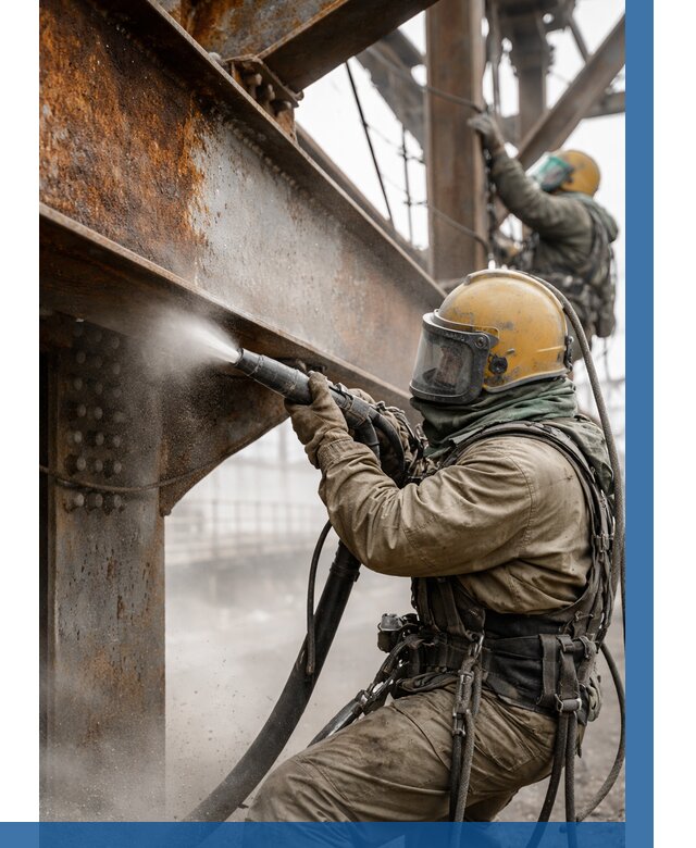 Пескоструйная очистка металлоконструкций в Соликамске по 618 р. ВЫСОТНИК-Слк