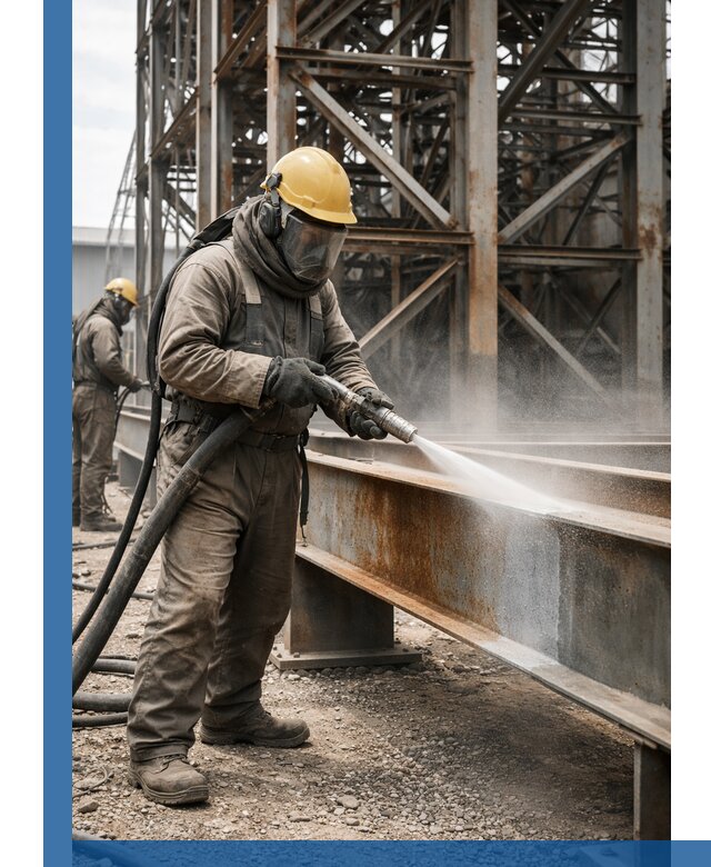 Пескоструйная очистка металлоконструкций в Соликамске промышленная