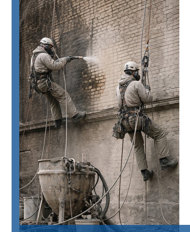 Пескоструйная очистка фасадов в Соликамске профессионально