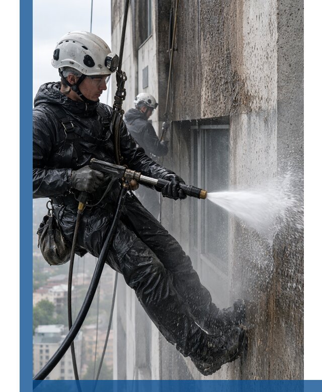 Гидроструйная очистка фасадов и конструкций в Соликамске