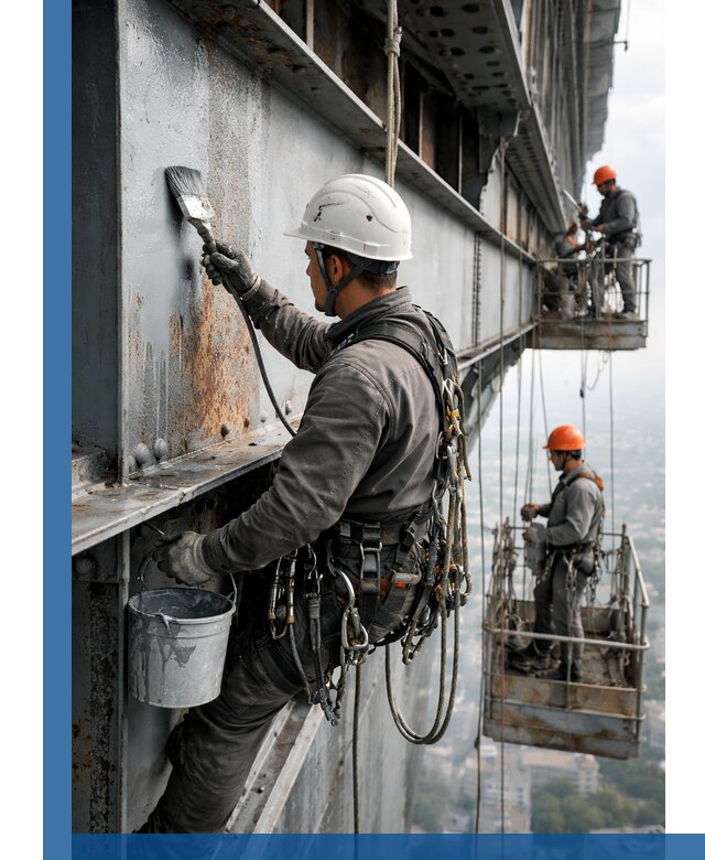 Покраска металлоконструкций на высоте в Соликамске профессионально