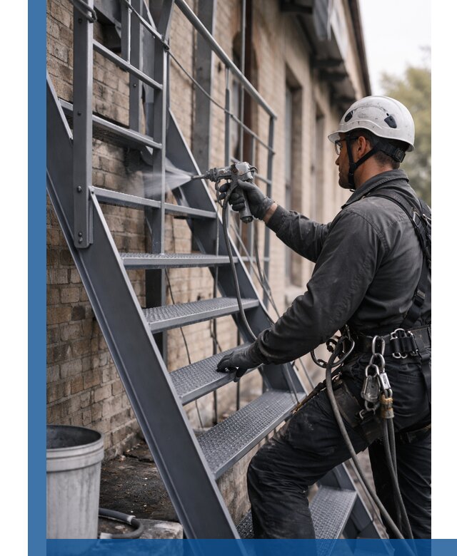 Покраска и антикоррозионная защита пожарных лестниц в Соликамске