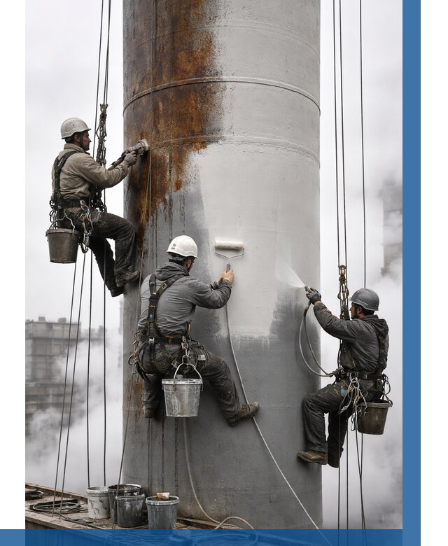 Покраска дымовых труб в Соликамске от 8759 р. | ВЫСОТНИК-Слк