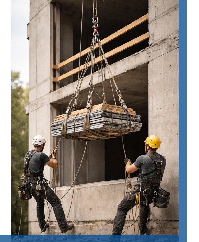 Подъем материала на этаж веревками в Соликамске от 1546 р. | ВЫСОТНИК-Слк