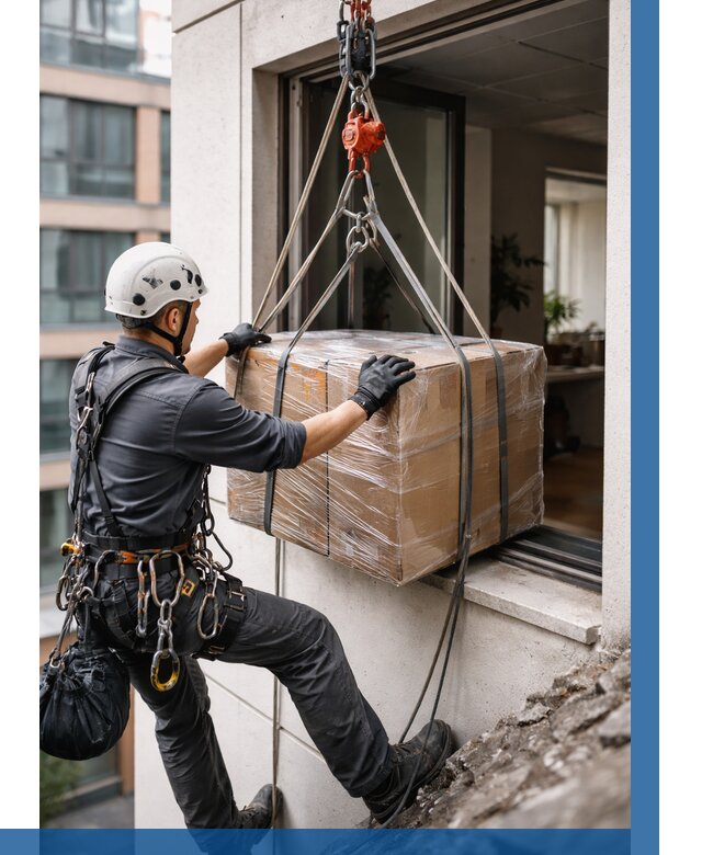 Подъем груза через окно в Соликамске от 4637 р. | ВЫСОТНИК-Слк