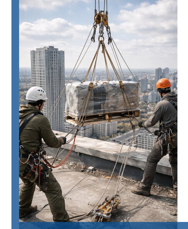 Подъем и монтаж крупногабаритных грузов на крышу в Соликамске