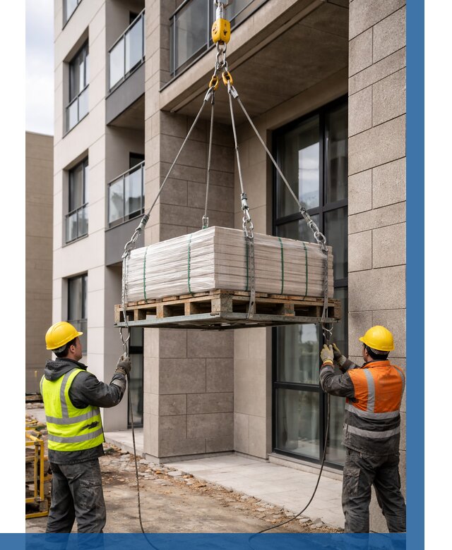 Подъем керамогранита на этаж в Соликамске от 3607 р. | ВЫСОТНИК-Слк