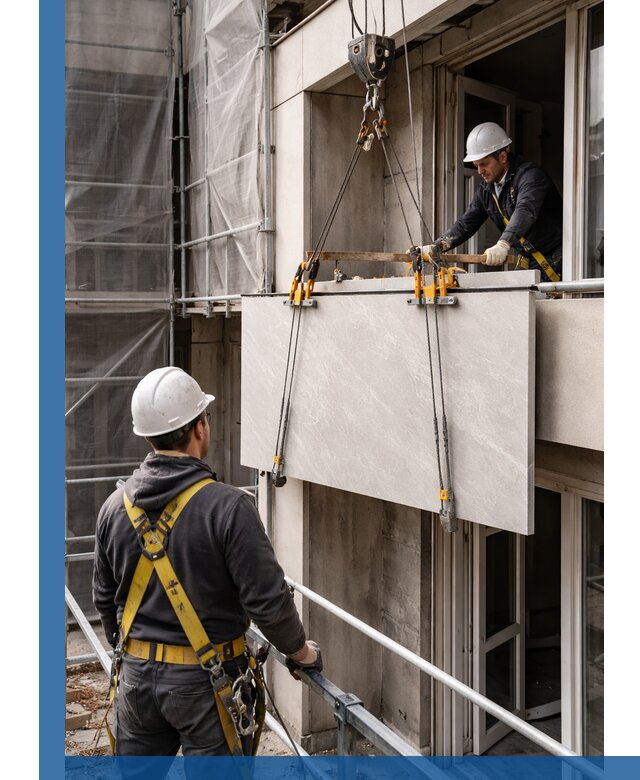 Подъем керамогранита на этаж в Соликамске грузчиками и техникой