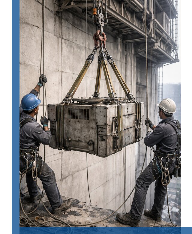 Такелажные работы на высоте, подъем и монтаж грузов в Соликамске