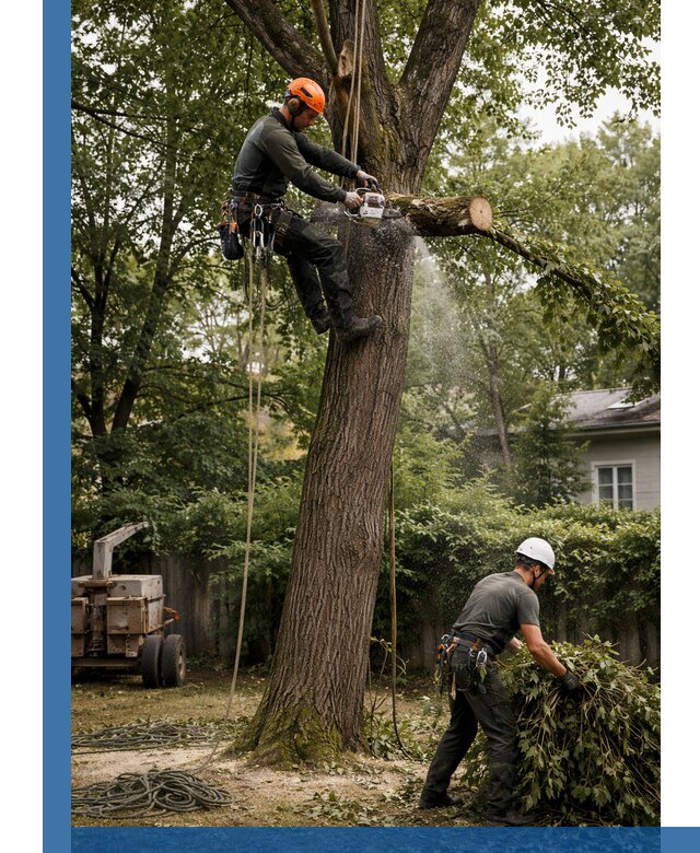 Кронирование деревьев в Соликамске, безопасная высотная обрезка