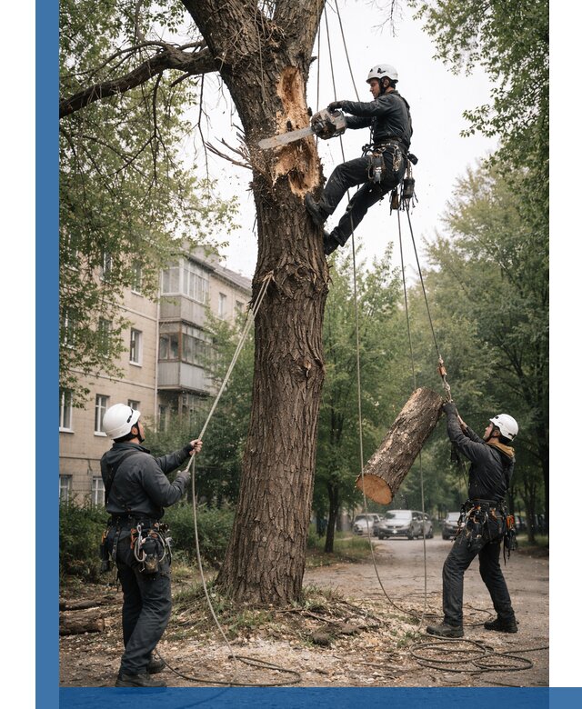 Срочное удаление аварийных деревьев в Соликамске с гарантией безопасности