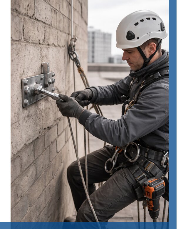 Установка анкерных точек в Соликамске от 3607 р. | ВЫСОТНИК-Слк